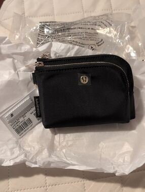 Lululemon Black Double Zip Coin Pouch